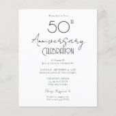 Minimalistische Einladungen zum 50. Hochzeitstag (Vorderseite)