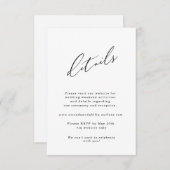 Minimalistische Einladungs Suite Details Card Begleitkarte (Vorne/Hinten)