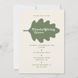 Minimalistische Einladungskarte für das Thanksgivi Einladung