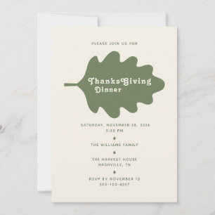 Minimalistische Einladungskarte für das Thanksgivi Einladung