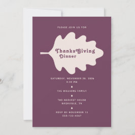 Minimalistische Einladungskarte zum Erntedankfest Einladung