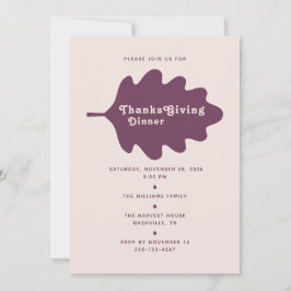 Minimalistische Einladungskarte zum Erntedankfest Einladung