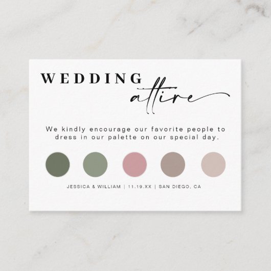 Minimalistische Einlage für das Hochzeitskleid Begleitkarte (Vorderseite)