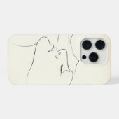 Minimalistische Einstrich-Kunst Abstrakt iPhone Hülle (Rückseite (Horizontal))