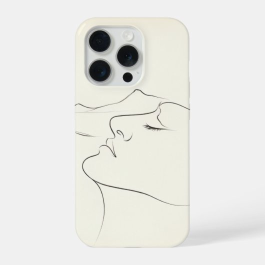 Minimalistische Einstrich-Kunst Abstrakt iPhone Hülle (Rückseite)
