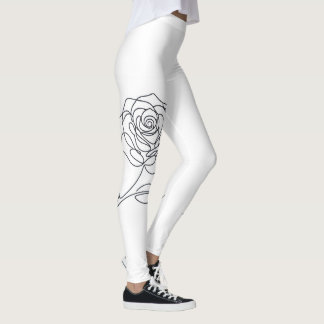 Minimalistische Einstrich-Rosen-Blumen-Leggings Leggings