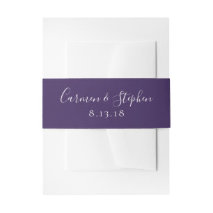 Minimalistische einzelne tiefviolette Tulpe Hochze Einladungsbanderole