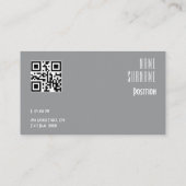 Minimalistische Eis-Fotografie QR Graue Visitenkar Visitenkarte (Rückseite)