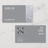 Minimalistische Eis-Fotografie QR Graue Visitenkar Visitenkarte (Vorne/Hinten)