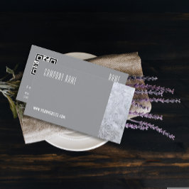 Minimalistische Eis-Fotografie QR Graue Visitenkar Visitenkarte