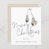 Minimalistische Eis Skate Frohe Weihnachtskarte (Vorne/Hinten)