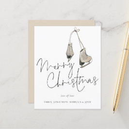 Minimalistische Eis Skate Frohe Weihnachtskarte