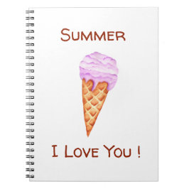 Minimalistische Eiscreme I Liebe Tote Tasche Notizblock