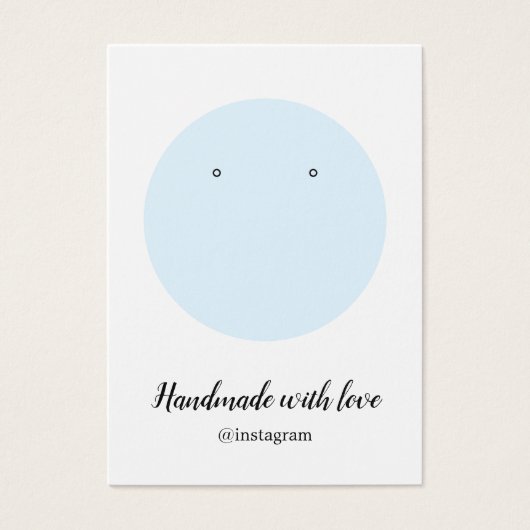 Minimalistische Eleant Blue White Earring Card (Vorderseite)
