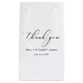 Minimalistische Elegance Calligrafy Wedding Kleine Geschenktüte (Vorderseite)