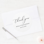 Minimalistische Elegance Calligrafy Wedding Runder Aufkleber (Umschlag)