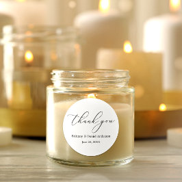 Minimalistische Elegance Calligrafy Wedding Runder Aufkleber