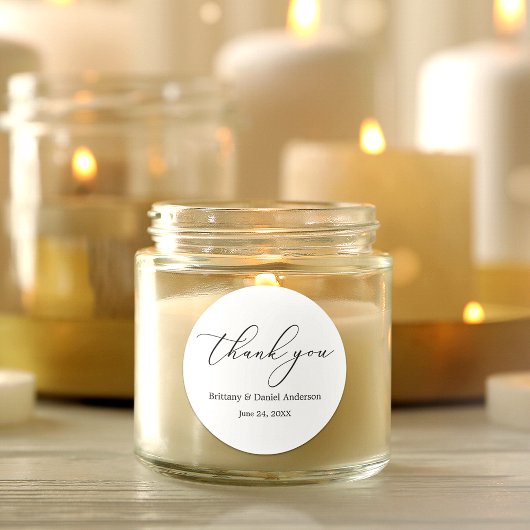 Minimalistische Elegance Calligrafy Wedding Runder Aufkleber