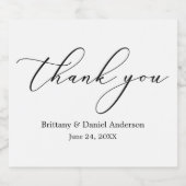 Minimalistische Elegance Calligrafy Wedding Schaumweinetikett (Einzelnes Label)