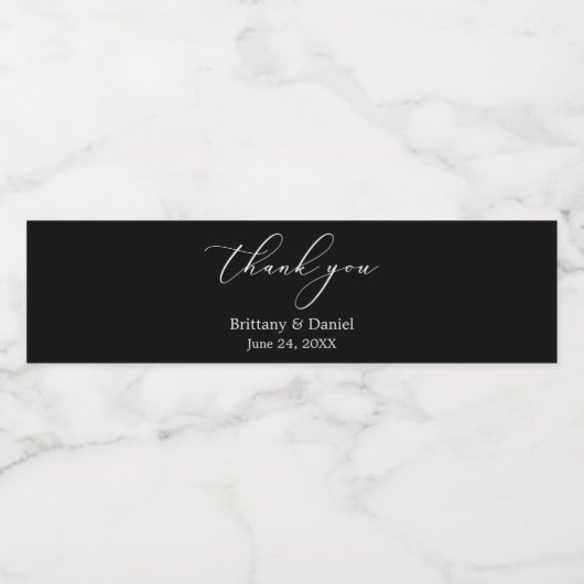 Minimalistische Elegance Calligrafy Wedding Wasserflaschenetikett (Einzelnes Label)