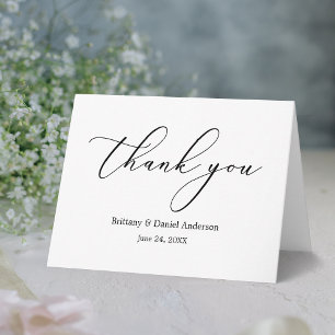 Minimalistische Elegance Calligraphy Note Dankeskarte