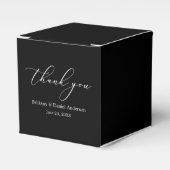 Minimalistische Elegance Calligraphy Wedding Black Geschenkschachtel (Vorderseite)