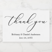 Minimalistische Elegance Calligraphy Wedding Mini Schaumweinetikett (Einzelnes Label)