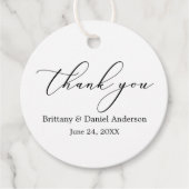 Minimalistische Elegance Calligraphy Wedding Round Geschenkanhänger (Vorderseite)