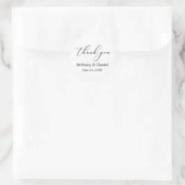 Minimalistische Elegance Calligraphy Wedding Small Runder Aufkleber