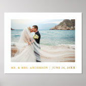 Minimalistische Elegance Hochzeit Foto Weiß und Go Foliendrucke (Vorderseite)