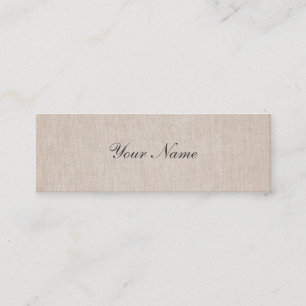 Minimalistische Elegance Linen Mini Visitenkarte