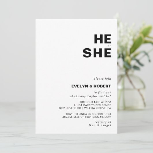 Minimalistische Elegant-Aufdeckung Einladung (Stehend Vorderseite)