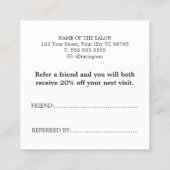 Minimalistische Elegant Black Gray White Bold Beau Empfehlungskarte (Rückseite)