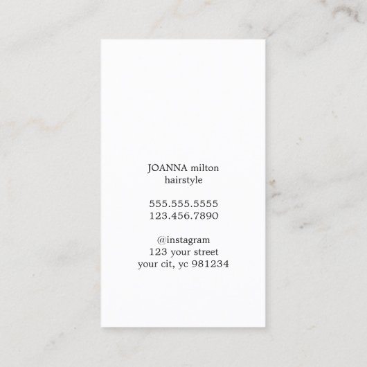 Minimalistische Elegant Blue Black Scissors HairSt Visitenkarte (Rückseite)