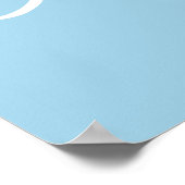 Minimalistische Elegant Blue Boy Taufe Willkommen Poster (Ecke)