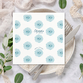 Minimalistische Elegant Blue Hydrangeas Geburtstag Serviette