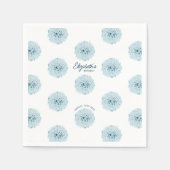 Minimalistische Elegant Blue Hydrangeas Geburtstag Serviette (Vorderseite)