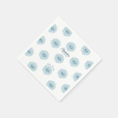 Minimalistische Elegant Blue Hydrangeas Geburtstag Serviette (Ecke)