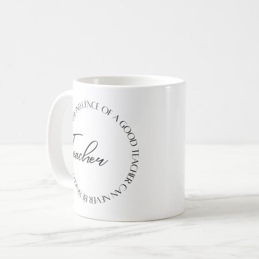 Minimalistische Elegant Boho Rainbow Teacher Tasse (Vorderseite Links)