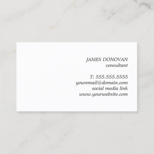 Minimalistische Elegant Bold Monogram Gray Golden Visitenkarte (Rückseite)