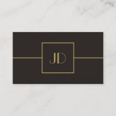 Minimalistische Elegant Bold Monogram Gray Golden Visitenkarte (Vorderseite)