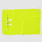 Minimalistische Elegant Chartreuse Gelb Mit Monogr Golfhandtuch (Horizontal)