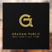 Minimalistische Elegant Company Initial auf Black Fensteraufkleber (Blatt 2)