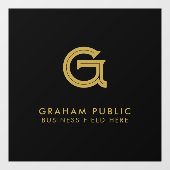 Minimalistische Elegant Company Initial auf Black Fensteraufkleber (Blatt)