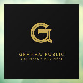 Minimalistische Elegant Company Initial auf Black Fensteraufkleber (Blatt 3)