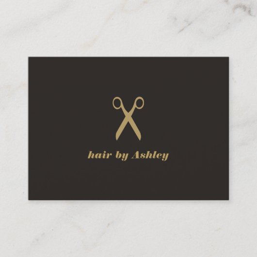 Minimalistische Elegant Dark Imitats Schere Haar S Visitenkarte (Vorderseite)