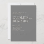 Minimalistische Elegant Dark Taupe Script Wedding  Einladung (Vorderseite)