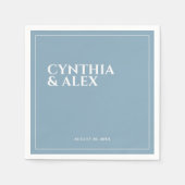 Minimalistische Elegant Dusty Blue Wedding Serviette (Vorderseite)