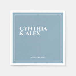 Minimalistische Elegant Dusty Blue Wedding Serviette