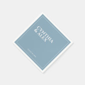 Minimalistische Elegant Dusty Blue Wedding Serviette (Ecke)